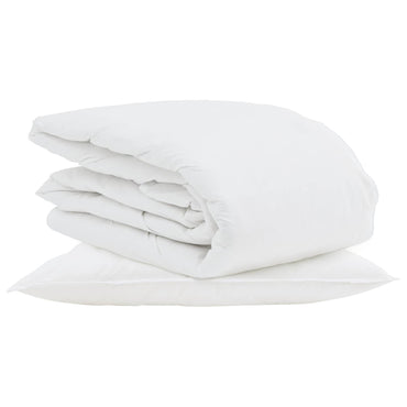 vidaXL Sommerdecke mit Kissen 2 pcs Weiß Daunenfeder