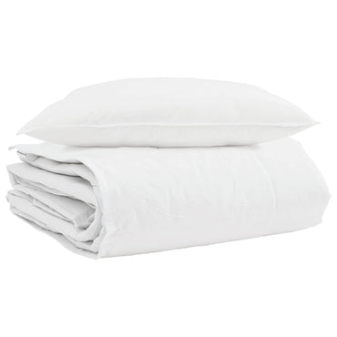 vidaXL Winterbettdecke mit Kissen 2 pcs Weiß Daunenfeder