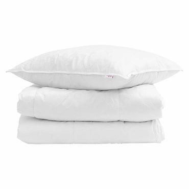vidaXL Winterbettdecke mit Kissen 2 pcs Weiß Daunenfeder