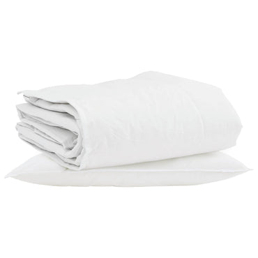 vidaXL Couette d'hiver avec oreillers 2 pcs Blanc Plumes et duvet