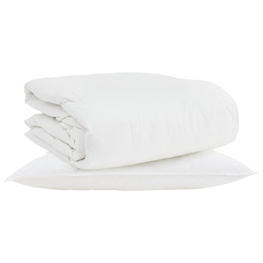 vidaXL Couette 2-en-1 avec oreillers 2 pcs Blanc Plumes et duvet