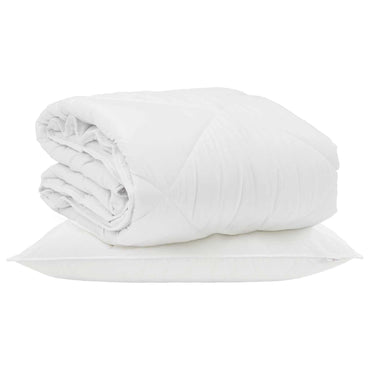 vidaXL Couette d'été avec oreiller 2 pcs Blanc Microfibre