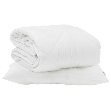 vidaXL Couette d'été avec oreiller 2 pcs Blanc Microfibre