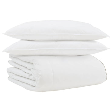 vidaXL Winterbettdecke mit Kissen 3 pcs Weiß Daunenfeder