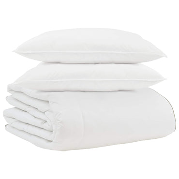 vidaXL Winterbettdecke mit Kissen 3 pcs Weiß Daunenfeder