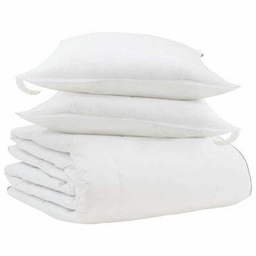 vidaXL Winterbettdecke mit Kissen 3 pcs Weiß Daunenfeder