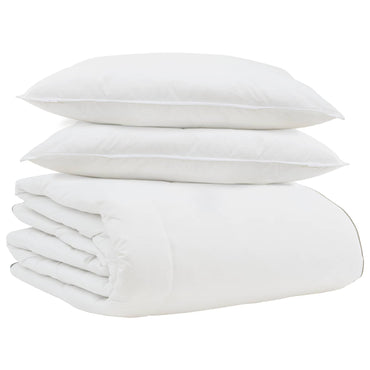 vidaXL Winterbettdecke mit Kissen 3 pcs Weiß Daunenfeder