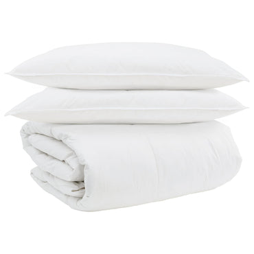 vidaXL Ensemble de housses de couette avec oreillers 3 pcs Blanc Plume et Duvet