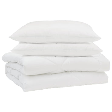 vidaXL Sommerdecke mit Kissen 3 pcs Weiß Mikrofaser
