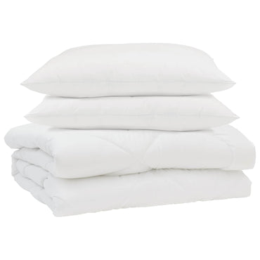 vidaXL Couette d'été avec oreillers 3 pcs Blanc Microfibre