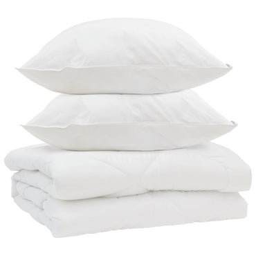 vidaXL Couette avec oreiller 3 pcs Blanc Microfibre