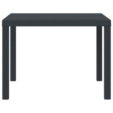 vidaXL Gartentisch Anthrazit 100 x 100 x 73 cm Poly-Rattan