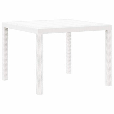 vidaXL Table de jardin blanc 100 x 100 x 73 cm résine tressée