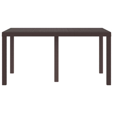 vidaXL Table de jardin marron 150 x 100 x 73 cm résine tressée