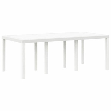vidaXL Gartentisch Weiß 200 x 100 x 73 cm Poly-Rattan