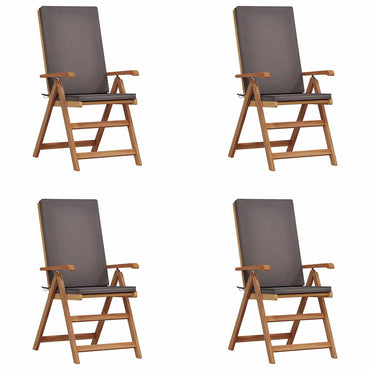 vidaXL Chaises de jardin 4 pcs Marron et gris 57 x 71,5 x 104 cm