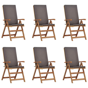 vidaXL Chaises de jardin 6 pcs Marron et gris 57 x 71,5 x 104 cm