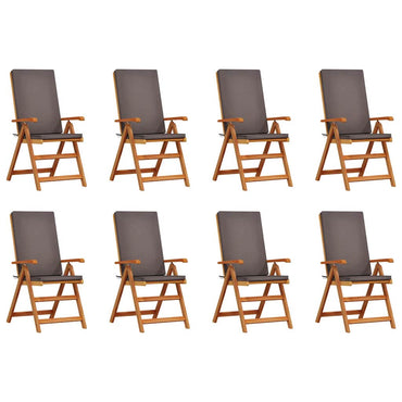 vidaXL Chaises de jardin 8 pcs Marron et Gris 57 x 71,5 x 104 cm