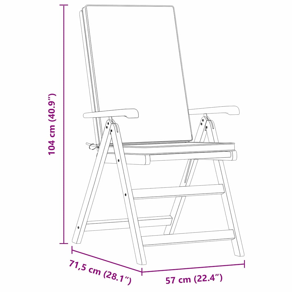 Gartenstuhl 6 pcs Braun und Weiß 57 x 71,5 x 104 cm