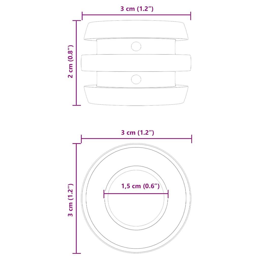 Fußballtisch-Bumper 16 pcs Schwarz 3 x 3 x 2 cm TPE