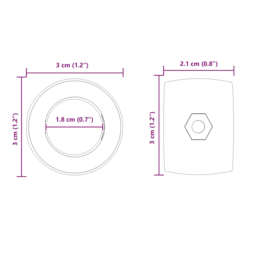 Tischfußballlager 10 pcs Schwarz 3 x 3 x 2,1 cm PP