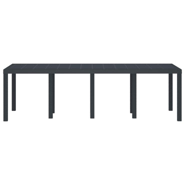 vidaXL Gartentisch Anthrazit 250 x 100 x 73 cm Poly-Rattan
