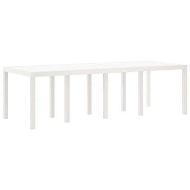 vidaXL Gartentisch Weiß 250 x 100 x 73 cm Poly-Rattan