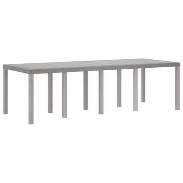 vidaXL Gartentisch Hellgrau 250 x 100 x 73 cm Poly-Rattan