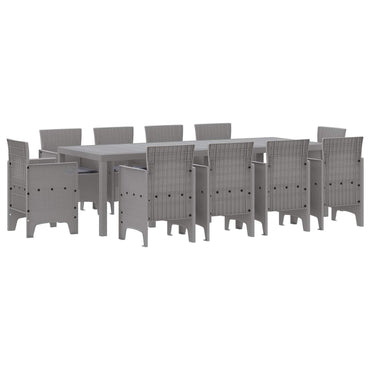 vidaXL Garten Essgruppe 11 pcs Hellgrau Polypropylen