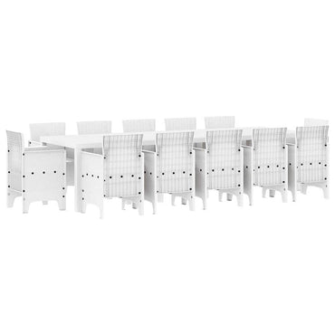 vidaXL Ensemble de salle à manger de jardin 13 pcs Résine tressée Blanc