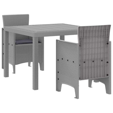 vidaXL Garten Essgruppe 3 pcs Hellgrau Polypropylen