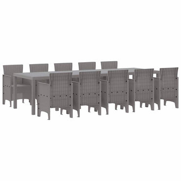 vidaXL Garten Essgruppe 11 pcs Hellgrau Polypropylen