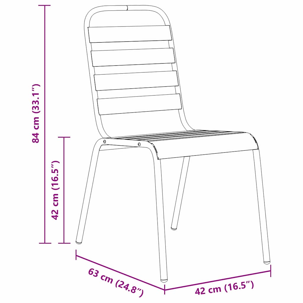 Garten Essgruppe 9 pcs Anthrazit Pulverbeschichteter Stahl
