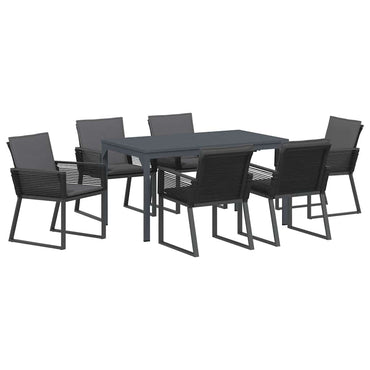 vidaXL Garten Essgruppe 7 pcs Anthrazit Poly-Rattan