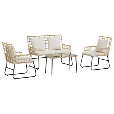vidaXL Gartenmöbel Set 4 pcs Schwarz und Anthrazit Poly-Rattan