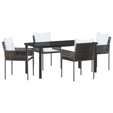 vidaXL Garten Essgruppe 5 pcs Braun und Schwarz PE-Rattan