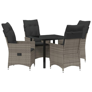vidaXL Salon de jardin avec coussins 5 pcs Gris résine tressée