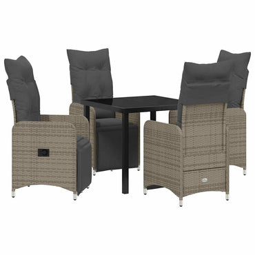 vidaXL Salon de jardin avec coussins 5 pcs Gris résine tressée