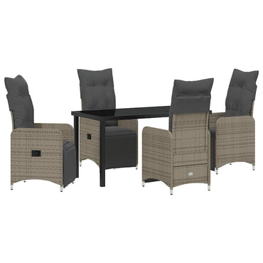 vidaXL Salon de jardin avec coussins 5 pcs Gris résine tressée