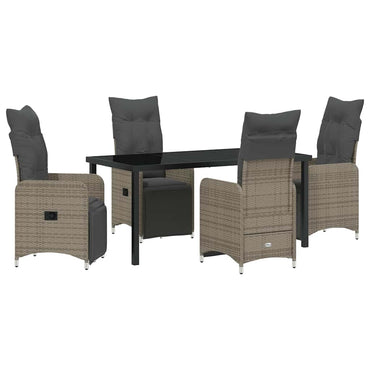 vidaXL Salon de jardin avec coussins 5 pcs Gris résine tressée