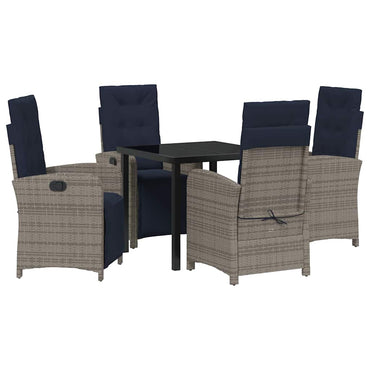 vidaXL Salon de jardin avec coussins 5 pcs Gris résine tressée