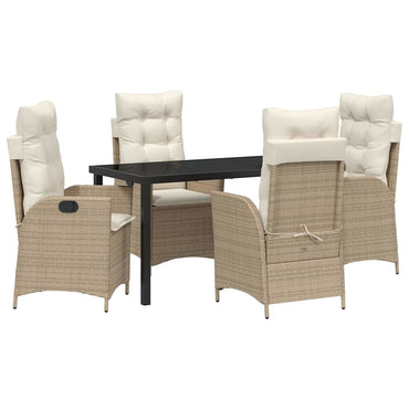 vidaXL Mobilier de jardin avec coussins 5 pcs Beige Résine tressée