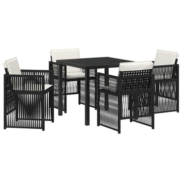 vidaXL Ensemble de salle à manger de jardin 5 pcs Acier enduit de poudre noir