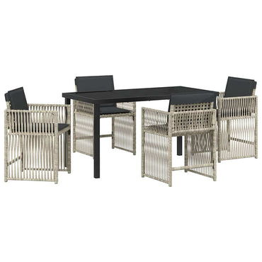 vidaXL Ensemble de salle à manger de jardin 5 pcs Acier enduit de poudre Gris clair