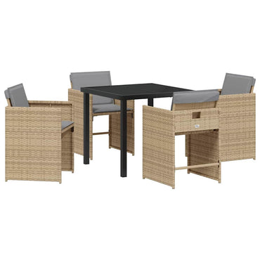 vidaXL Ensemble de salle à manger de jardin 5 pcs Beige Résine tressée