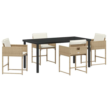 vidaXL Garten Essgruppe 5 pcs Beige Poly-Rattan