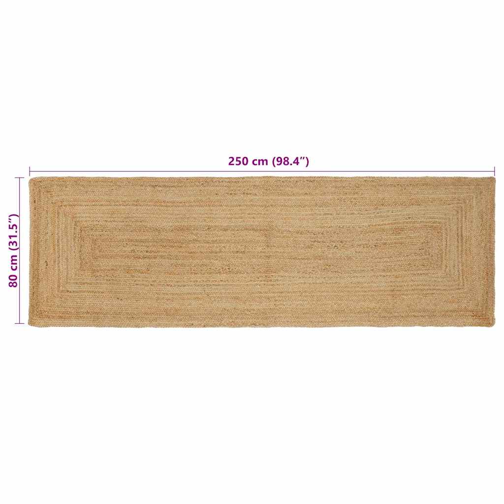 vidaXL Bereichsteppich Beige 80 x 250 cm Jute