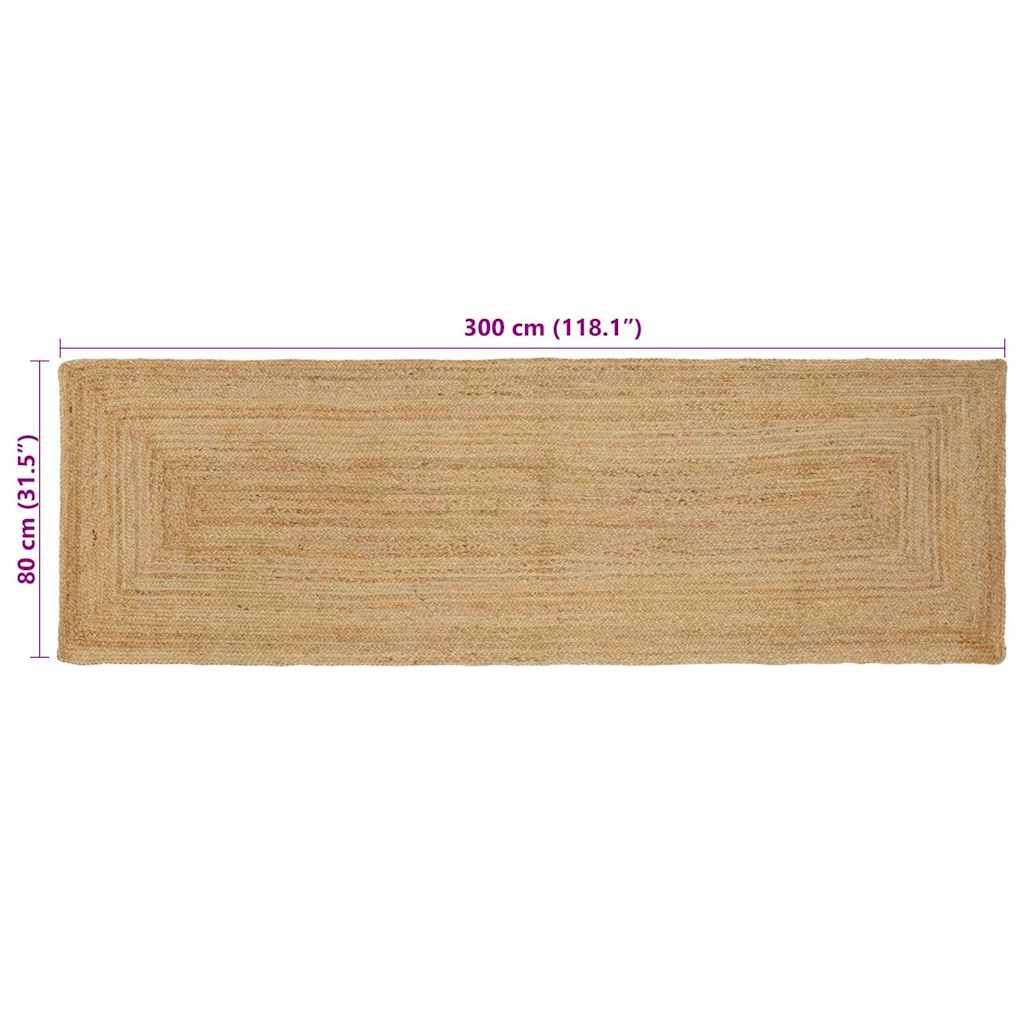 vidaXL Bereichsteppich Beige 80 x 300 cm Jute