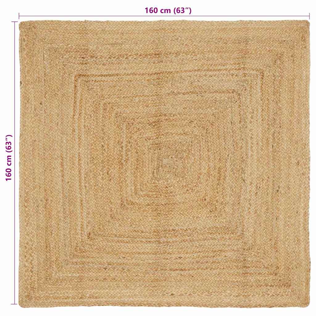 vidaXL Bereichsteppich Beige 160 x 160 cm Jute