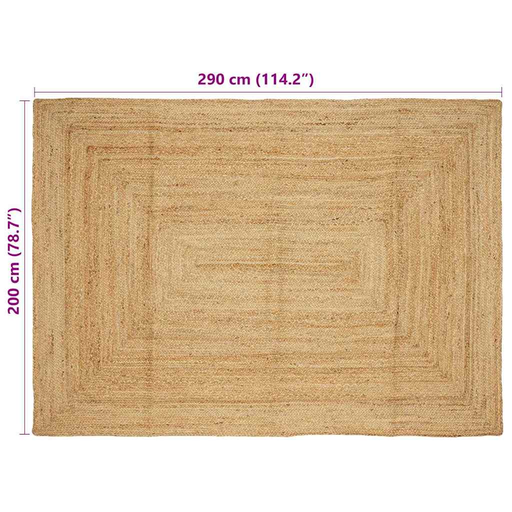 vidaXL Tapis Beige 200 x 290 cm Jute